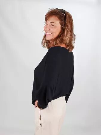 Top Noy Navy m�tallis� top bleu marine effet m�tallis� lumineux