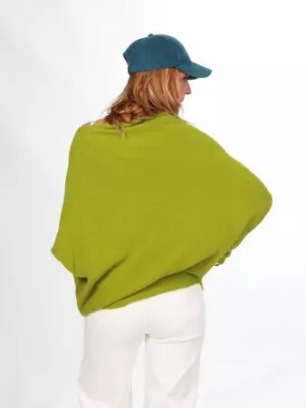 Sweat asymetrique touch� cachemire olive sweat confortable vert feutr�
