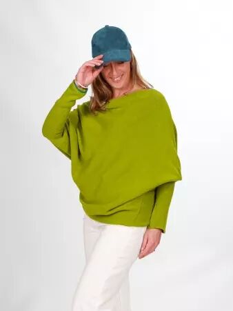 Sweat asymetrique touch� cachemire olive sweat confortable vert feutr�