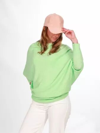Sweat asymetrique touch� cachemire Vert lucky sweat vert lumineux � l'allure contemporaine