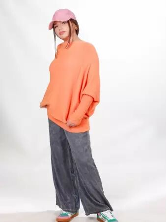 Sweat asymetrique touch� cachemire mandarine sweat chaud mandarine esprit cr�atif