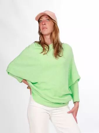Sweat asymetrique touch� cachemire Vert eucalyptus sweat v�g�tal asym�trique moderne