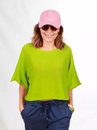 Pull Cinyras anis v�tement maille frais et color�