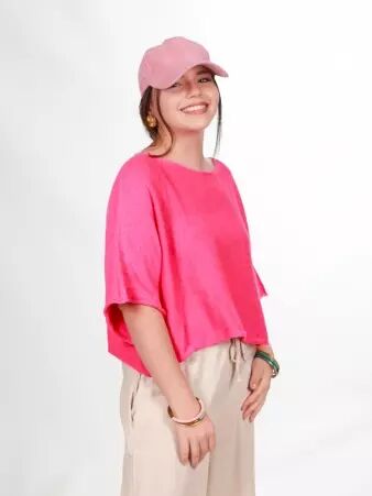 Pull Cinyras fuchsia v�tement expressif et joyeux