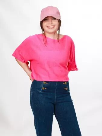 Pull Cinyras fuchsia v�tement expressif et joyeux