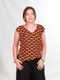 Top Ava Flower child's noir top noir motif flower child contrast&eacute;