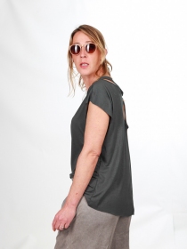 Top Gwen Vert top naturel vert uni