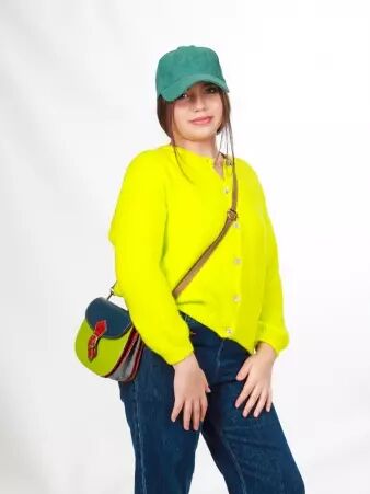 Gilet alpaga 6 boutons Jaune fluo v�tement mode � forte identit�