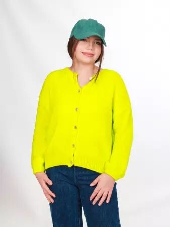 Gilet alpaga 6 boutons Jaune fluo v�tement mode � forte identit�
