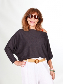 Top Noy Noir métallisé