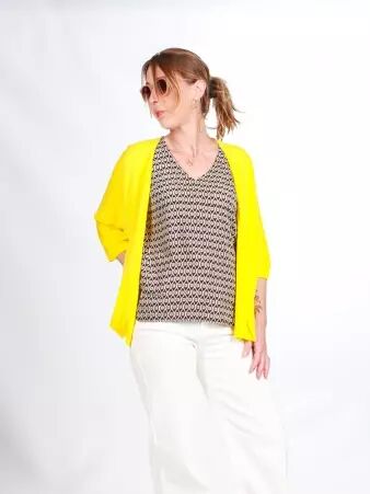 Gilet Liza jaune yuzu pi�ce color�e � l'�nergie solaire