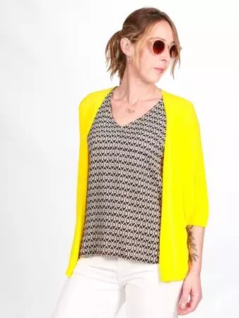 Gilet Liza jaune yuzu pi�ce color�e � l'�nergie solaire