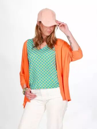 Gilet Liza orange maille chaleureuse � la couleur vitamin�e