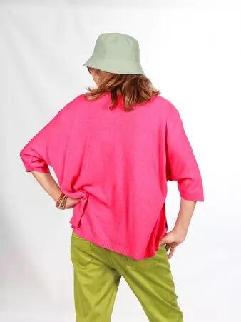 Gilet Liza fuchsia v�tement en maille vive � l'allure expressive
