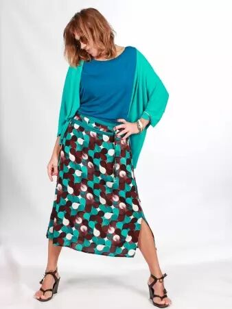 Jupe midi Matala pi�ce textile polyvalente � la ligne �l�gante et moderne