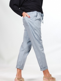 Pantalon jogger Lyocell Bleu pastel