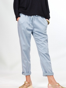 Pantalon jogger Lyocell Bleu pastel