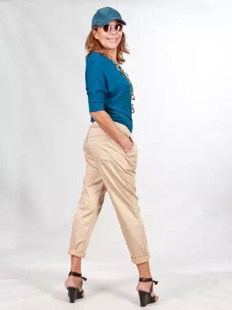 Pantalon jogger Lyocell ciment pi�ce mode facile � associer