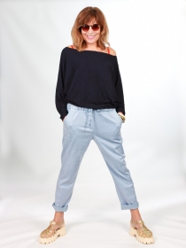 Pantalon jogger Lyocell Bleu pastel