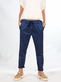 Pantalon jogger Lyocell Bleu marine