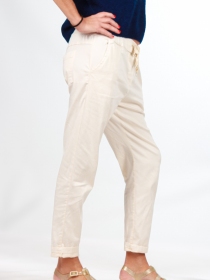 Pantalon jogger Lyocell Blanc craie
