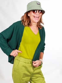 Cardigan maille ajourée vert bouteille