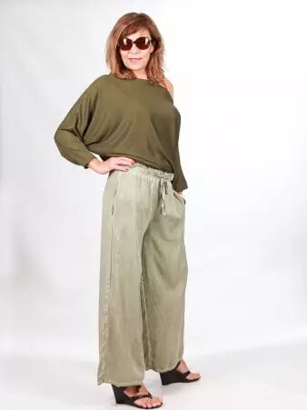 Pantalon Lyocell kaki pi�ce mode confortable au style casual