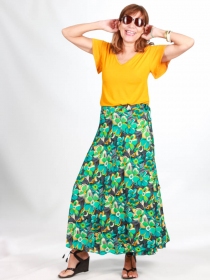 Jupe portefeuille Maxi Hippie flower v&ecirc;tement en maille &agrave; la coupe confortable et au style contemporain