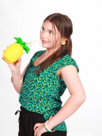 Top Ava Hardeol turquoise top graphique turquoise aux motifs abstraits