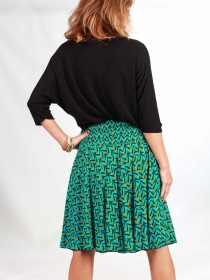 Jupe Esme courte Hardeol turquoise pi&egrave;ce vestimentaire au caract&egrave;re moderne et au port&eacute; confortable au tomb&eacute; naturel