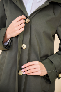 Trench mi-long déperlant Selena Kaki