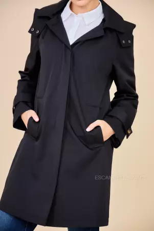 Trench mi-long d�perlant Selena Noir trench mi-long noir d�perlant