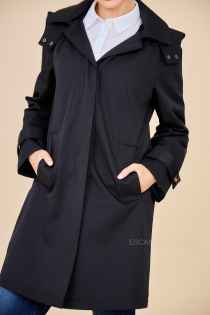 Trench mi-long déperlant Selena Noir