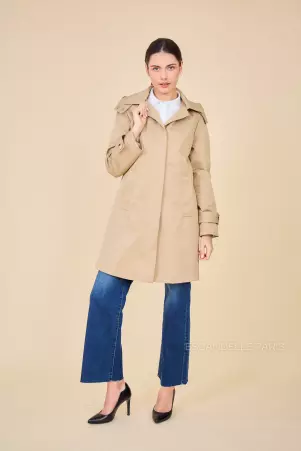 Trench mi-long d�perlant Selena Beige trench mi-long beige d�perlant