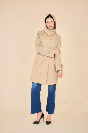 Trench mi-long d�perlant Selena Beige trench mi-long beige d�perlant