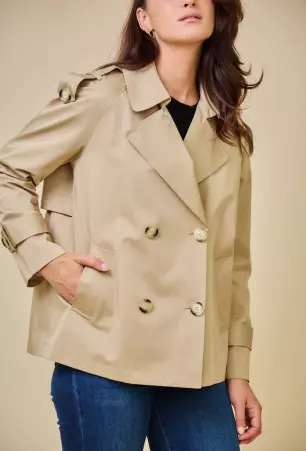 Trench d�perlant Charlize Beige trench d�perlant beige coupe urbaine