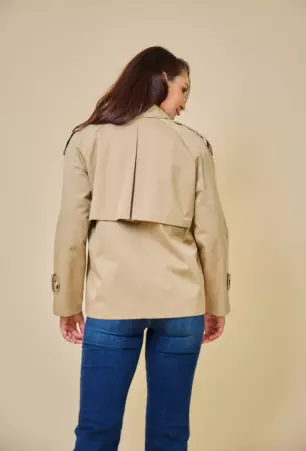 Trench d�perlant Charlize Beige trench d�perlant beige coupe urbaine