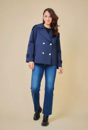 Trench d�perlant Charlize Navy trench d�perlant navy �l�gant