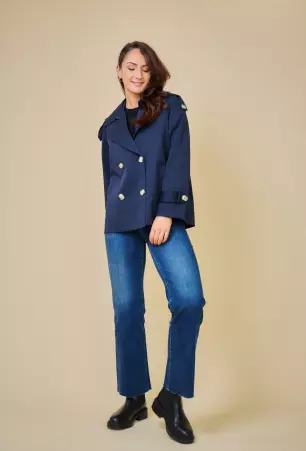 Trench d�perlant Charlize Navy trench d�perlant navy �l�gant