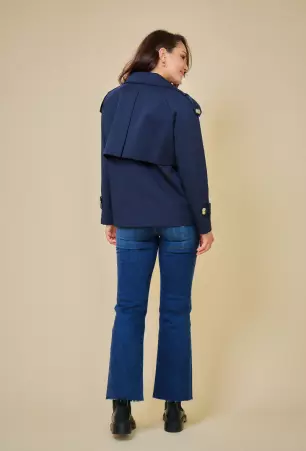 Trench d�perlant Charlize Navy trench d�perlant navy �l�gant