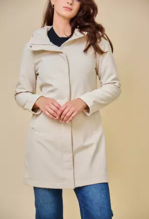 Parka mi-longue imperm�able softshell Siena beige parka mi-longue beige imperm�able