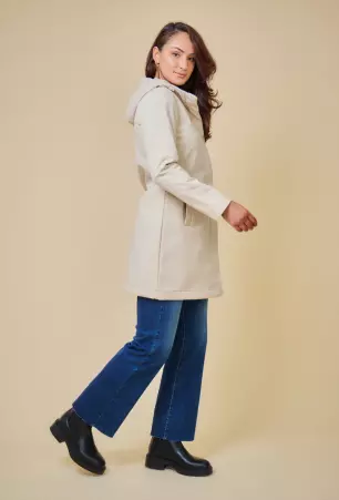 Parka mi-longue imperm�able softshell Siena beige parka mi-longue beige imperm�able