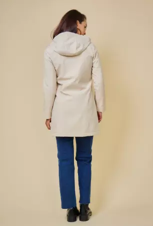 Parka mi-longue imperm�able softshell Siena beige parka mi-longue beige imperm�able