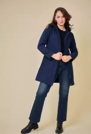 Parka mi-longue imperm�able softshell Siena navy parka imperm�able bleu marine