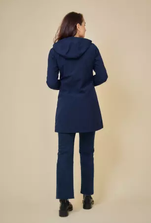 Parka mi-longue imperm�able softshell Siena navy parka imperm�able bleu marine
