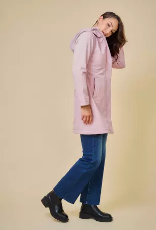 Parka mi-longue imperm�able softshell Siena rose parka imperm�able rose douce