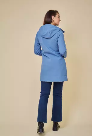 Parka mi-longue imperm�able softshell Siena bleu jean parka imperm�able bleu jean