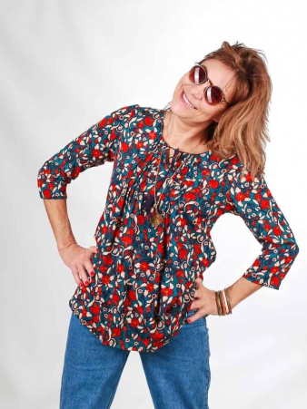 Top Chula Majorque Bleu top estival imprim� majorque bleu