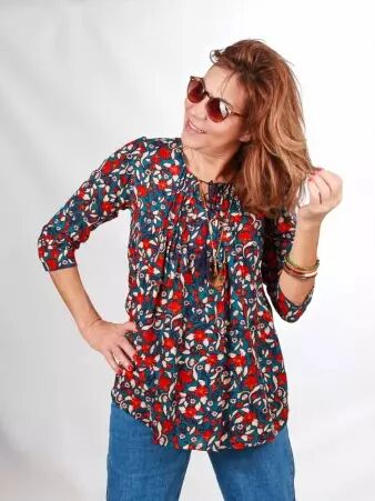 Top Chula Majorque Bleu top estival imprim� majorque bleu