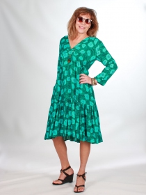 Robe Luciole vert robe fluide verte